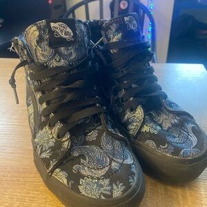 Vans Women's Black and Blue Patterned Sneakers